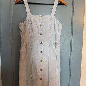 J. Crew Blue and White Striped Dress